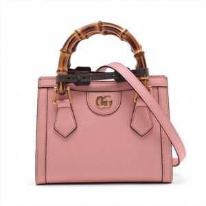 Gucci Bamboo Diana Leather Handbag Pink